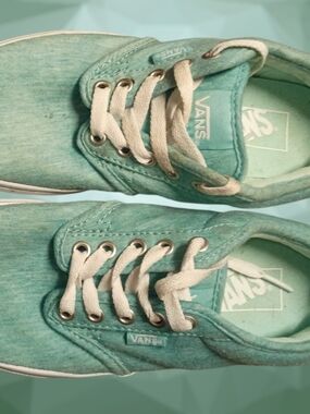 Vans Womens Canvas Low-Top Sneakers in Teal Green